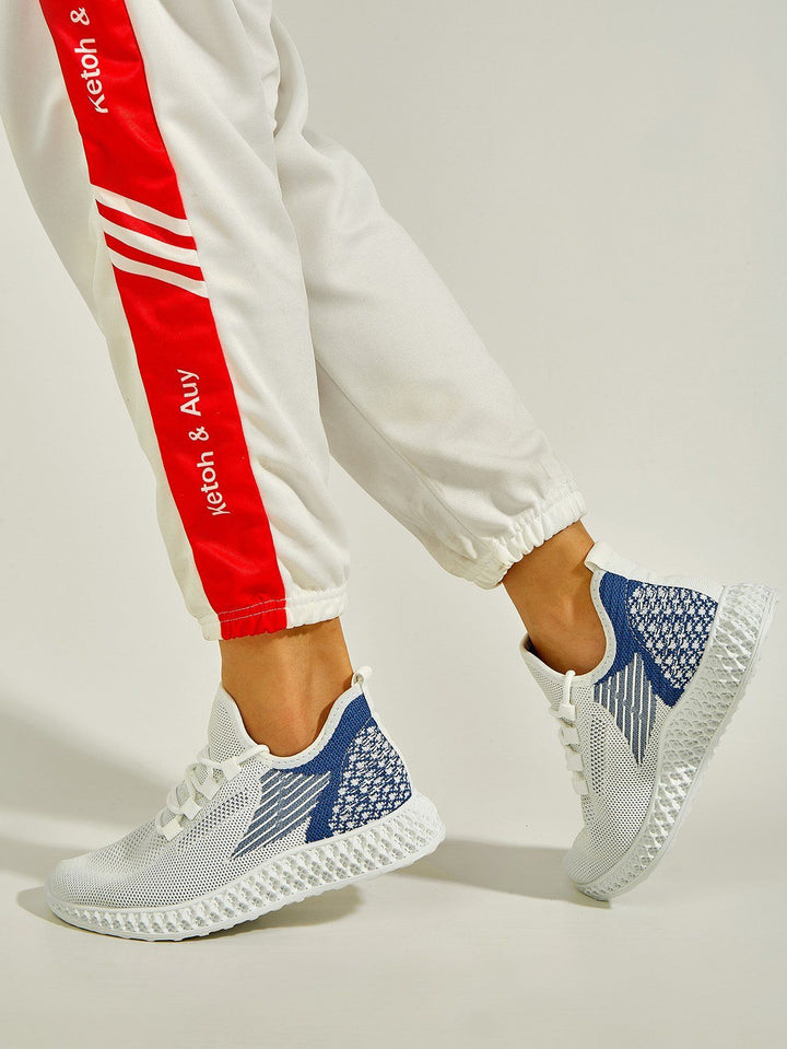 Shein- Knit Panel Lace Up Front Sneakers