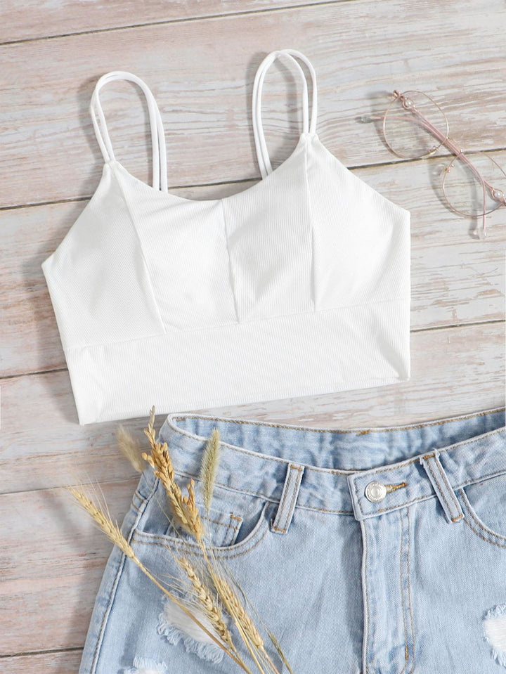 Shein- Plain Rib Bralette