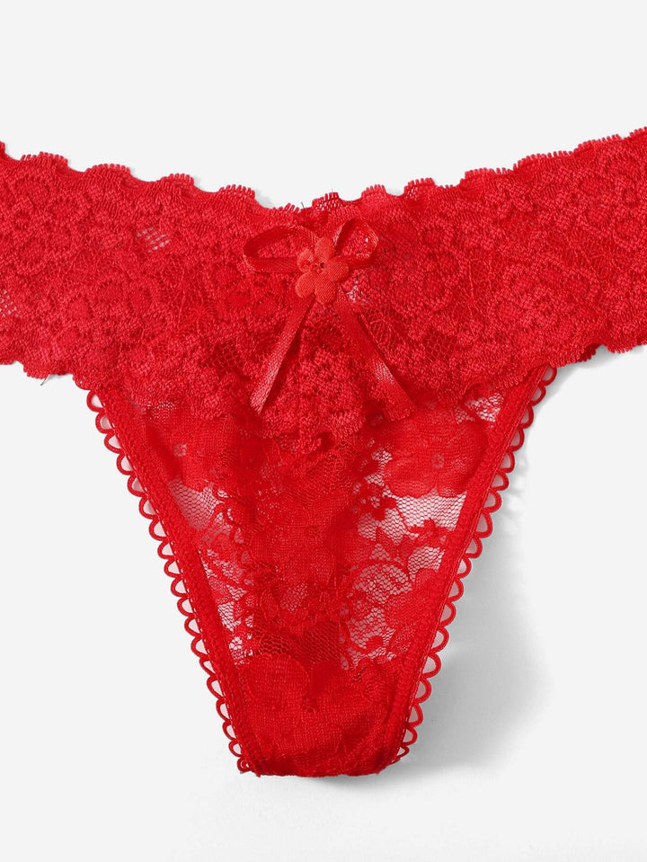 Shein- 3pack Floral Lace Thong Set