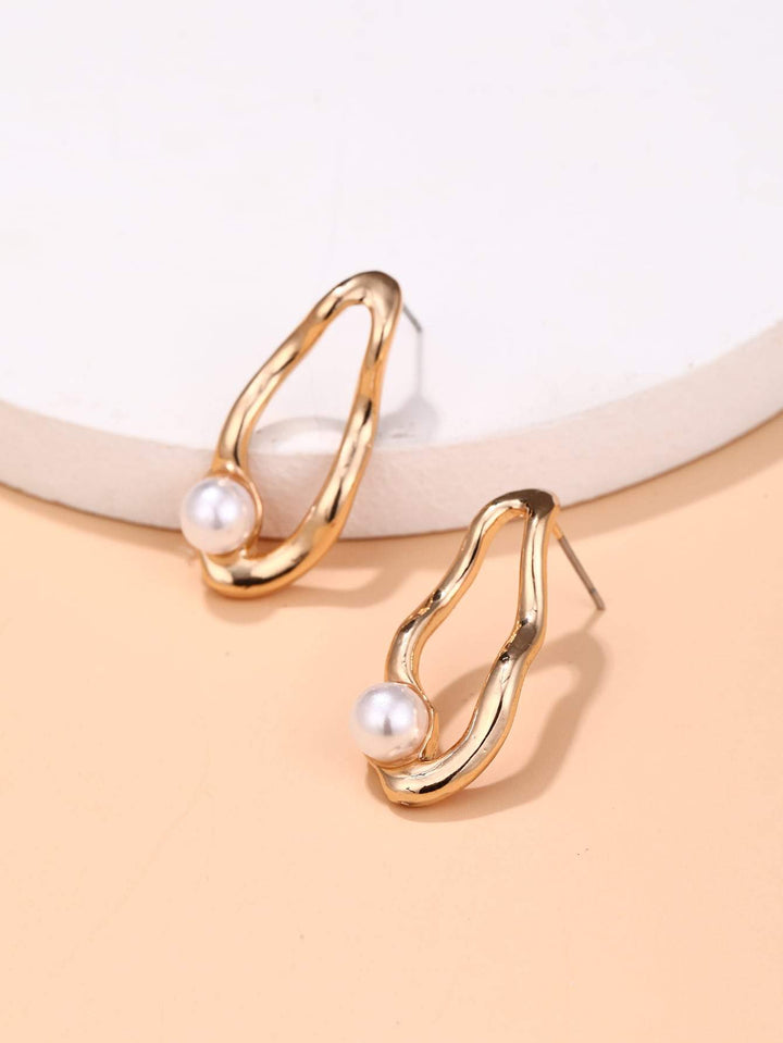 Shein- Faux Pearl Decor Stud Earrings