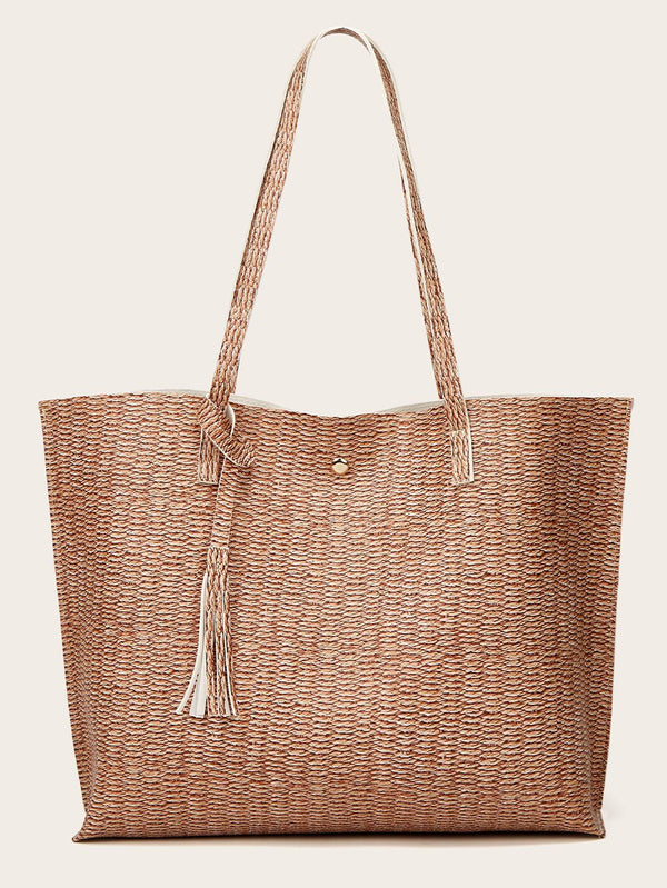 Shein- Tassel Decor Tote Bag