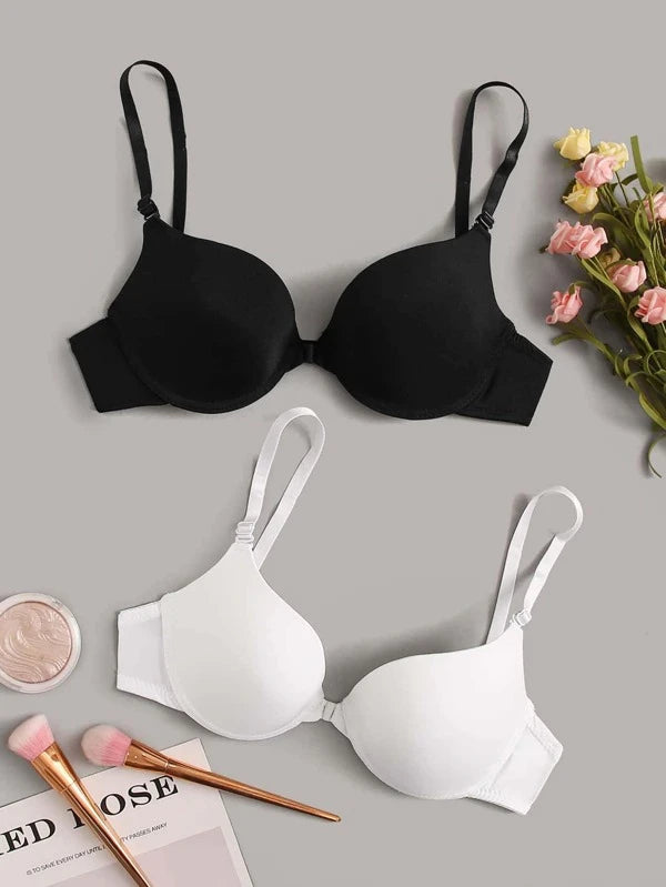 Shein - Solid Color Underwired Bra Set - 2 Pcs – Bagallery