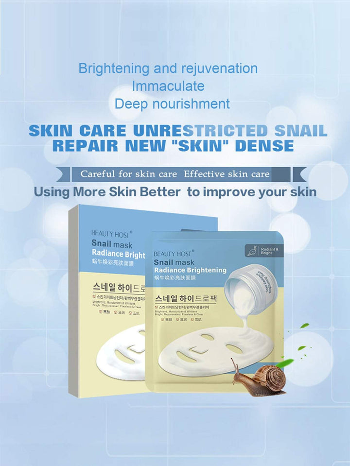 Shein- 5pcs Snail Smooth Brightening Facial Sheet