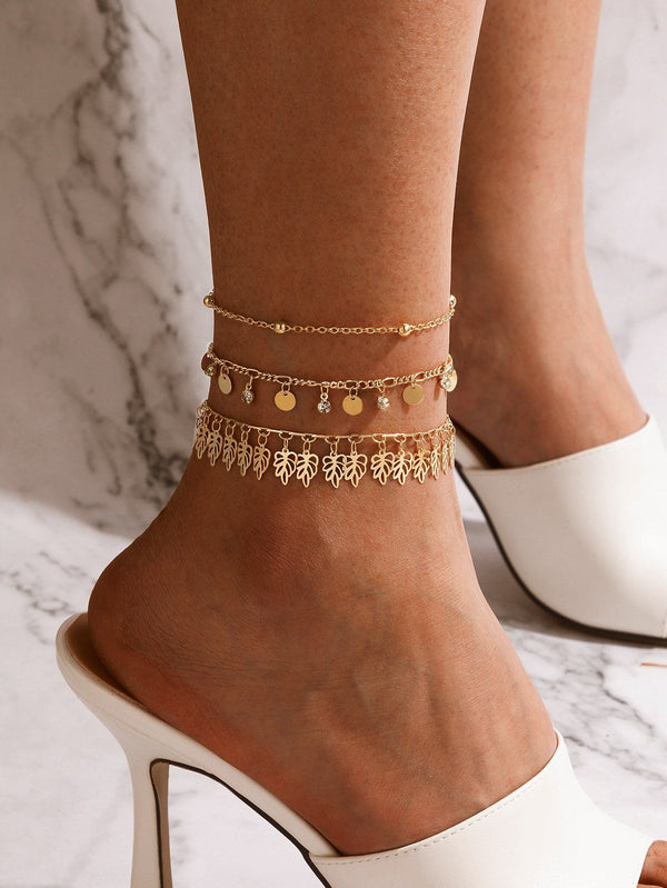 Shein- 3pcs Alloy Anklet