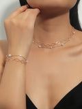 Shein- Faux Pearl Decor Bracelet & Necklace