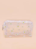 Shein- Flower Painted Clear Square Makeup Bag