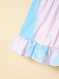 Shein- Baby Girl Tie Dye Ruffle Armhole Babydoll Dress