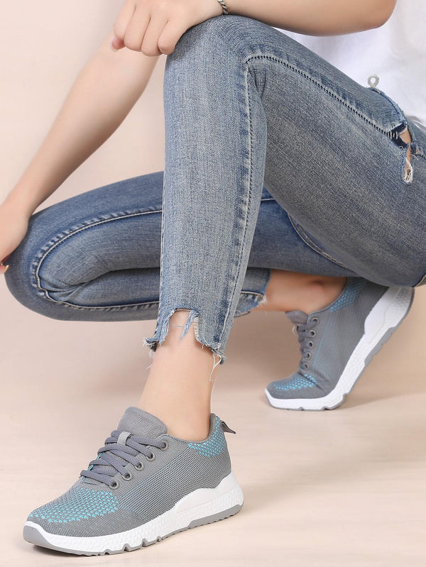 Shein- Color Block Lace-up Front Sneakers