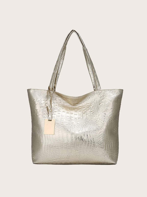 Shein- Croc Embossed Tote Bag