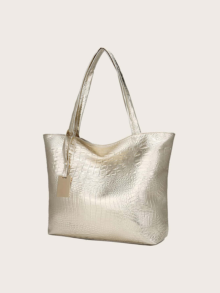 Shein- Croc Embossed Tote Bag