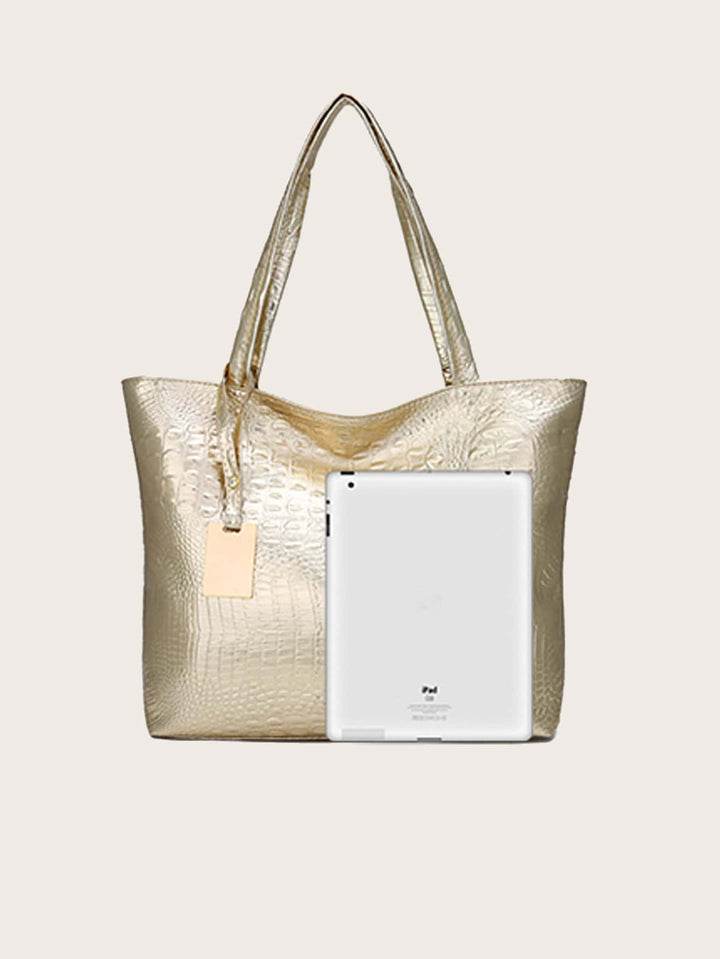 Shein- Croc Embossed Tote Bag