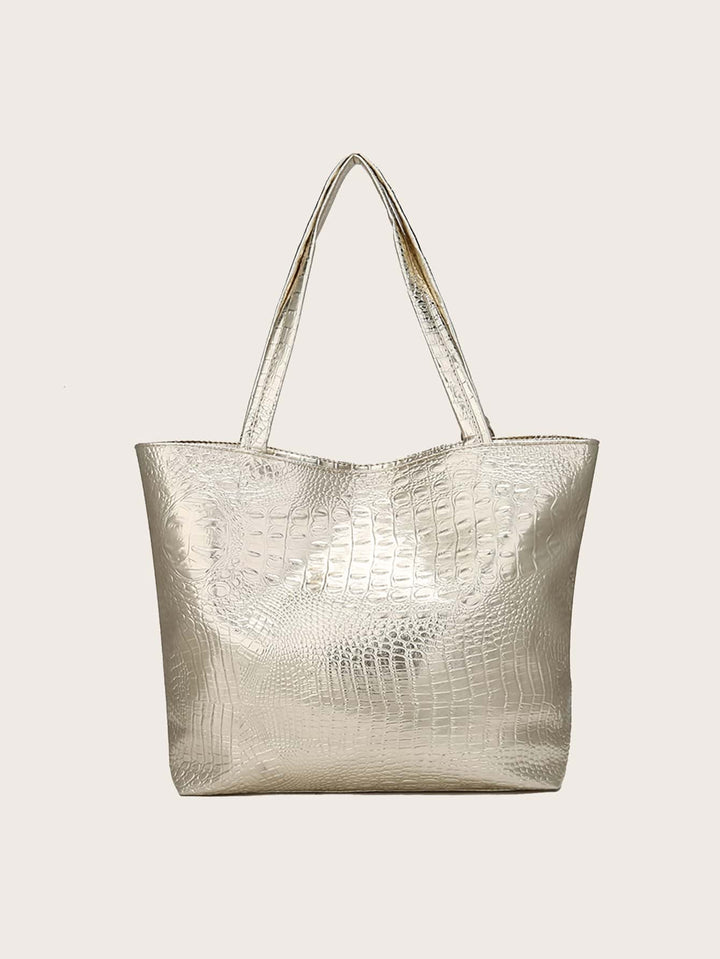 Shein- Croc Embossed Tote Bag