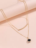 Shein- Round Charm Layered Necklace