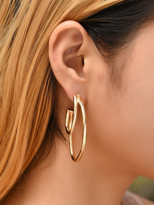 Shein- Solid Cuff Hoop Earrings