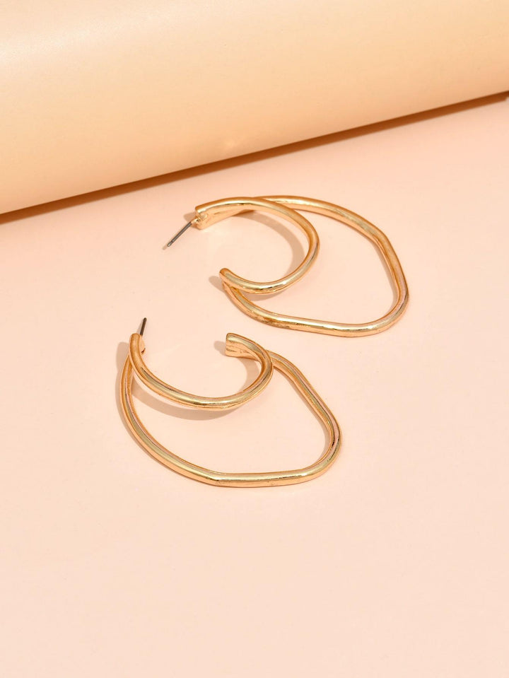 Shein- Solid Cuff Hoop Earrings