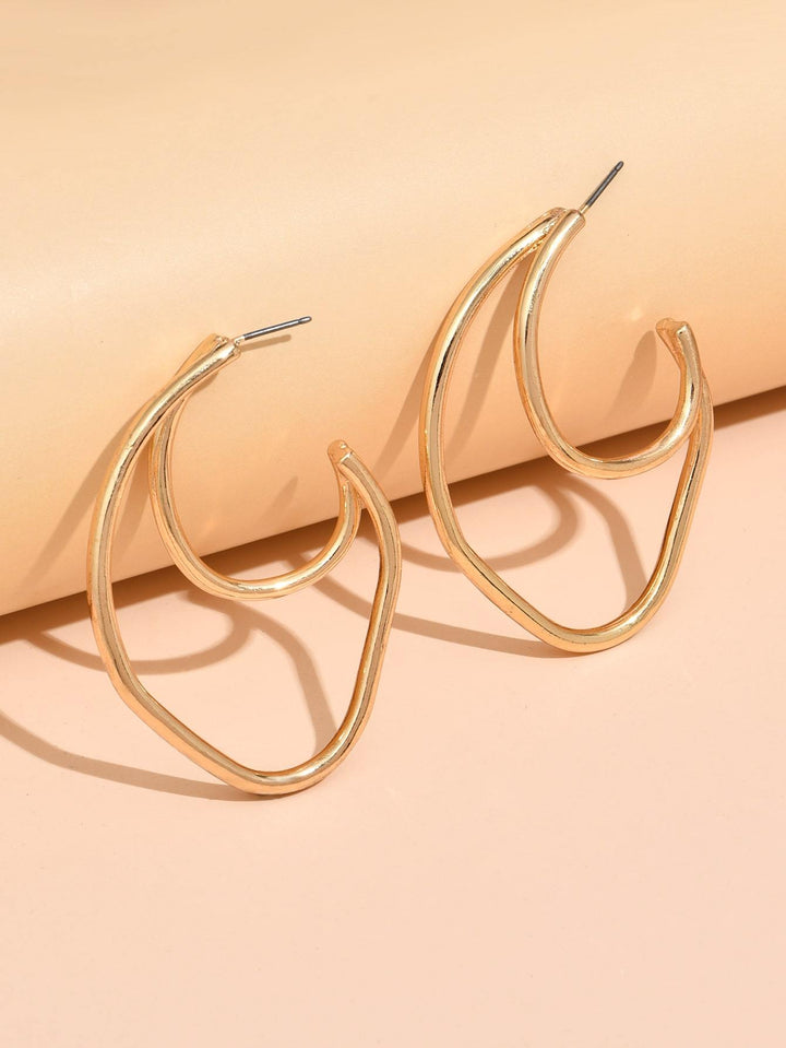 Shein- Solid Cuff Hoop Earrings