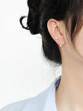 Shein-18K Gold Plated Zircon Decor Earrings