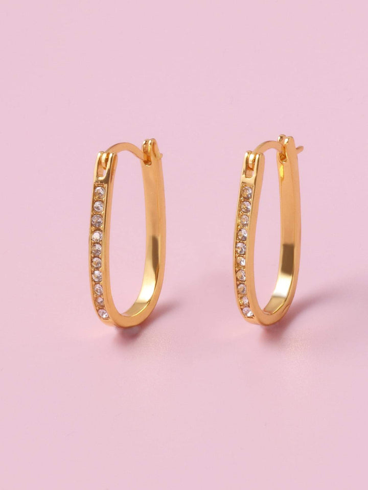 Shein- Rhinestone Decor Hoop Earrings