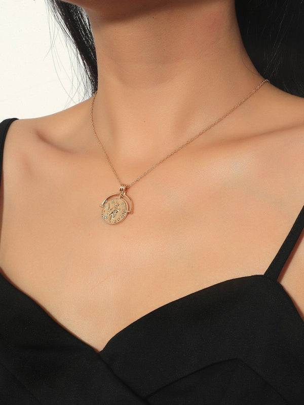 Shein- Round Charm Necklace