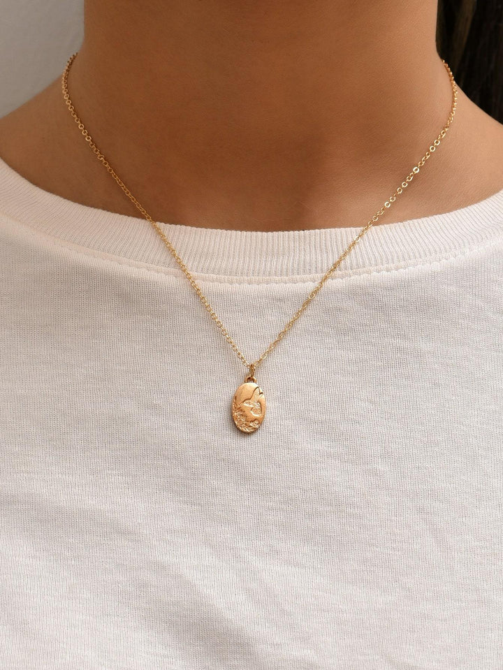 Shein- Oval Pendant Necklace