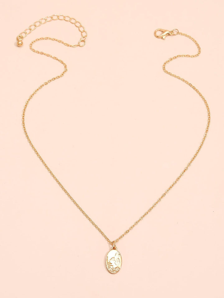 Shein- Oval Pendant Necklace