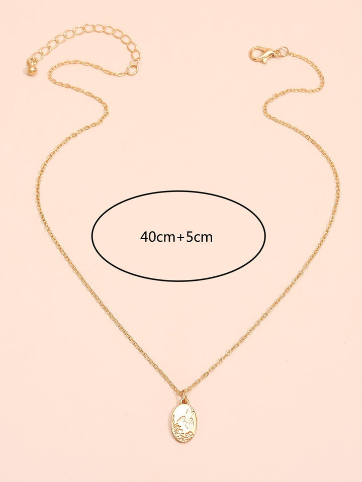 Shein- Oval Pendant Necklace