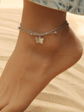 Shein- Butterfly Charm Layered Anklet