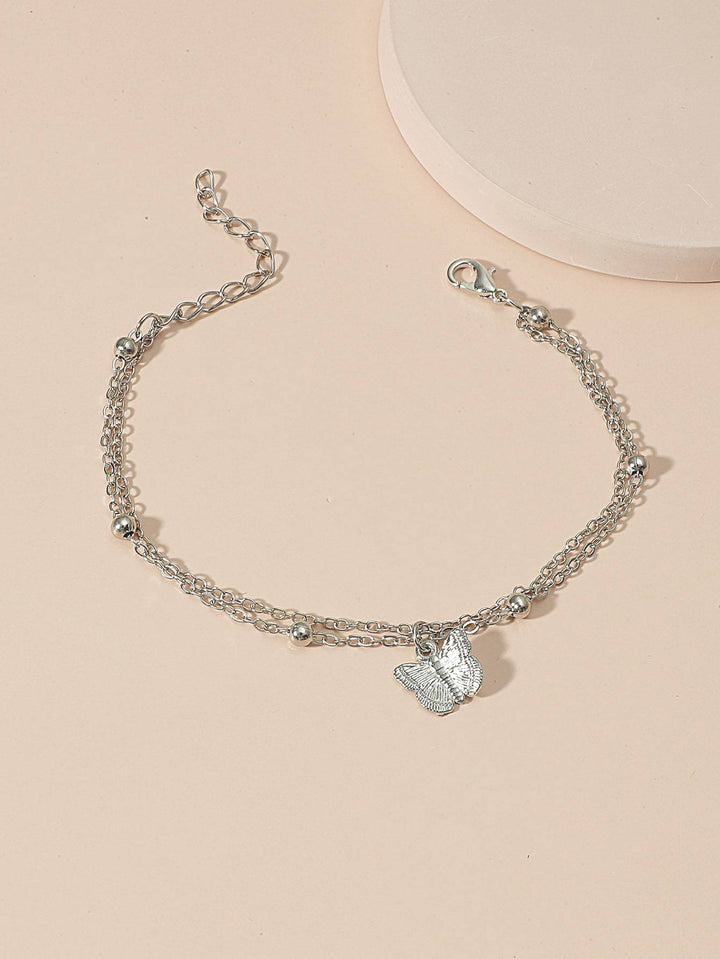 Shein- Butterfly Charm Layered Anklet