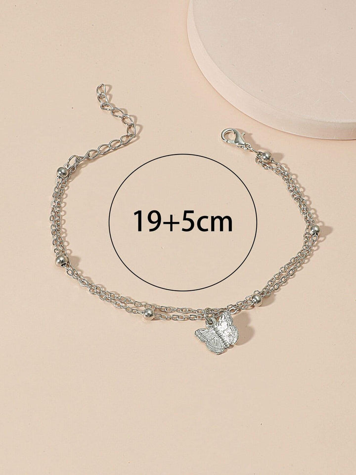 Shein- Butterfly Charm Layered Anklet