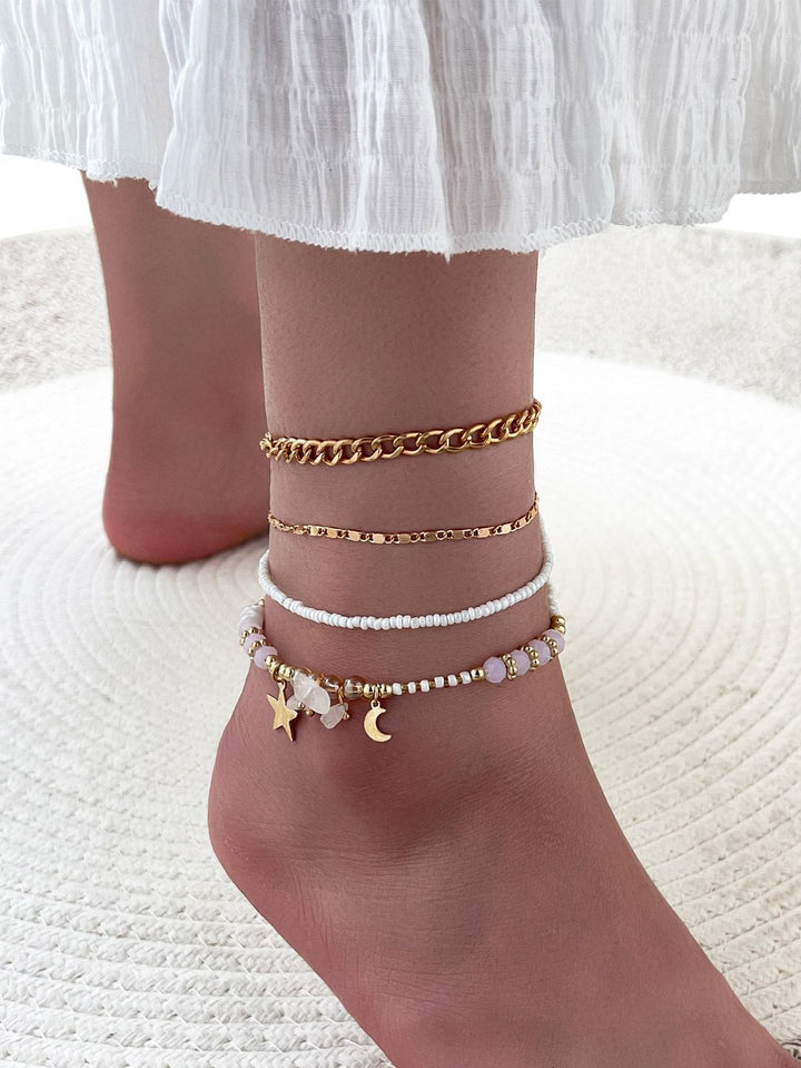 Shein- 4pcs Star Charm Anklet