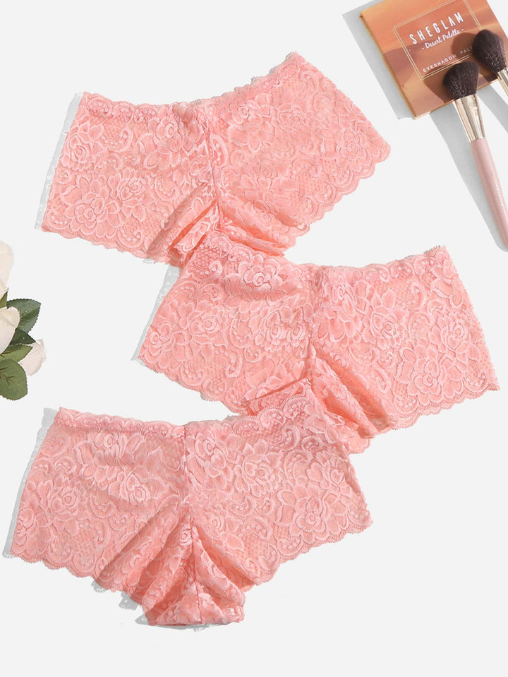 Shein- 3pack Floral Lace Panty Set