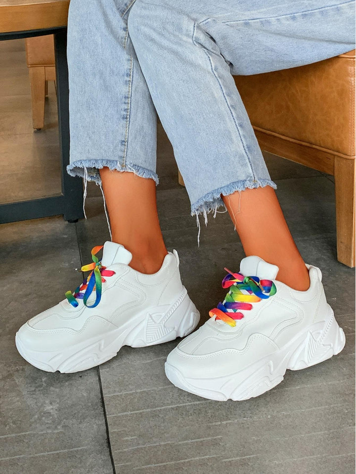 Shein- Minimalist Lace-up Front Chunky Sneakers