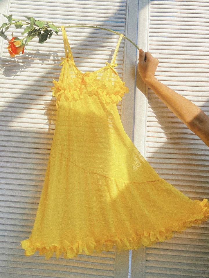 Shein- Appliques Detail Sheer Mesh Night Dress