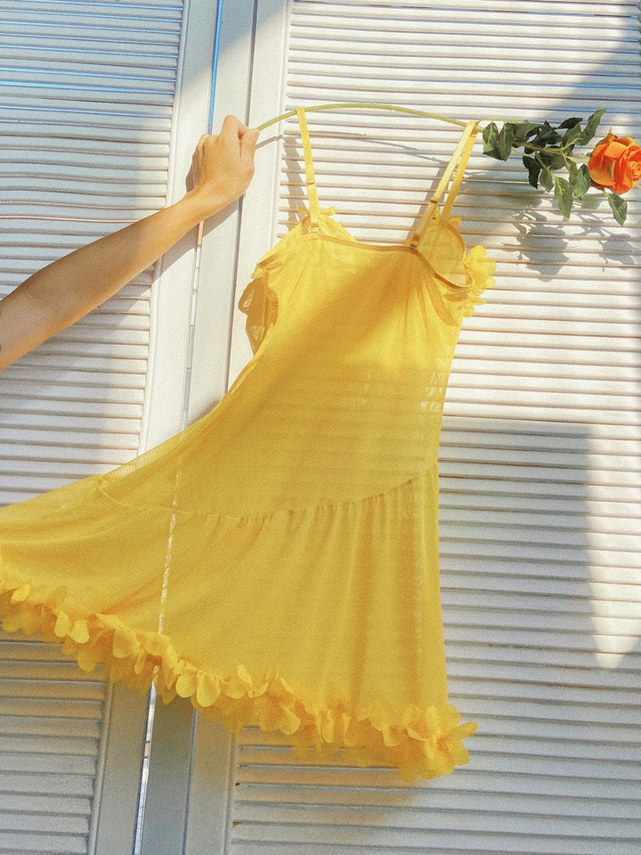 Shein- Appliques Detail Sheer Mesh Night Dress