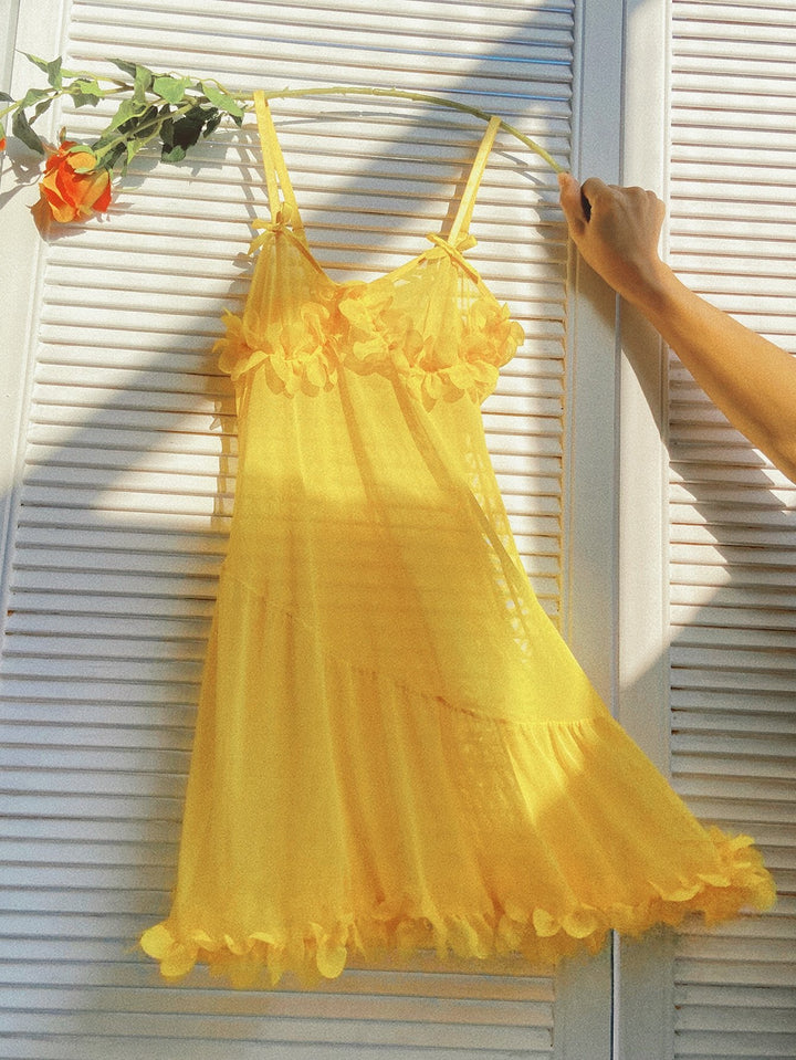 Shein- Appliques Detail Sheer Mesh Night Dress