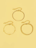 Shein- 3pcs Simple Chain Bracelet