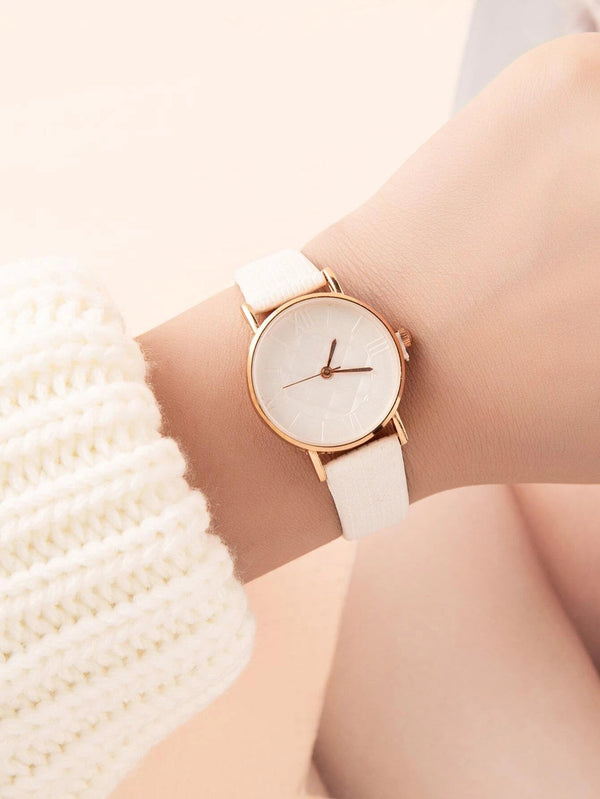 Shein- Round Pointer Minimalist Quartz Watch