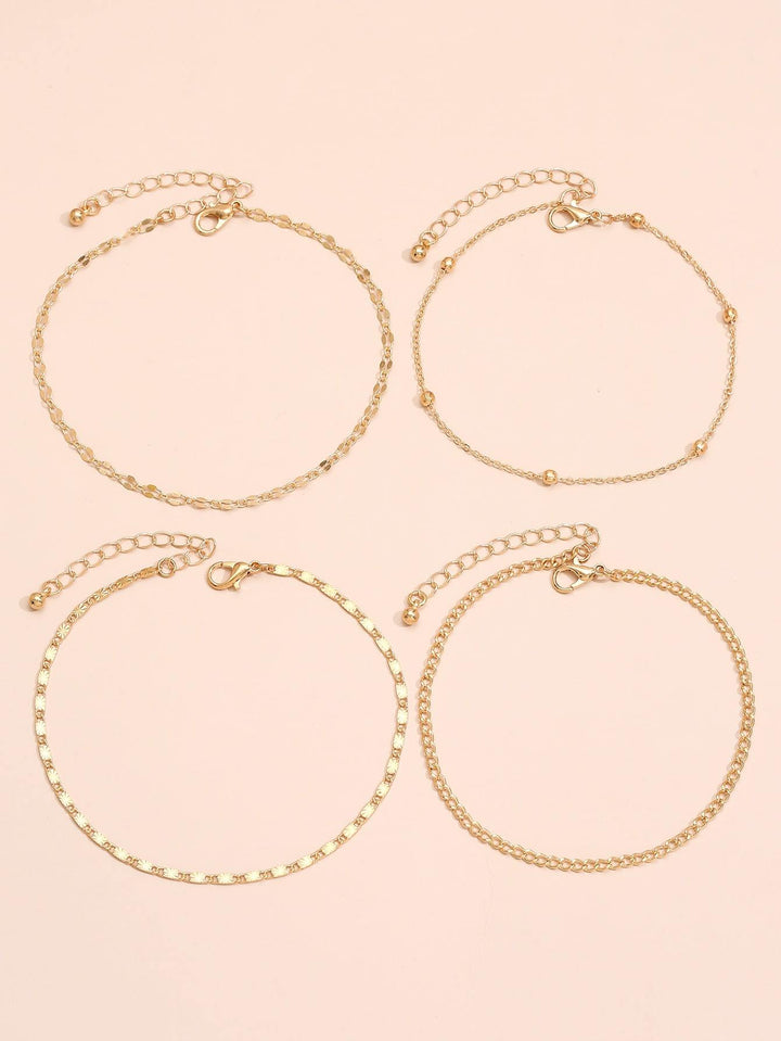 Shein- 4pcs Minimalist Anklet