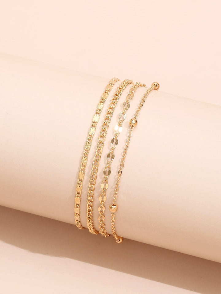 Shein- 4pcs Minimalist Anklet