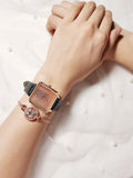 Shein- 1pc Square Pointer Quartz Watch & 1pc Bracelet