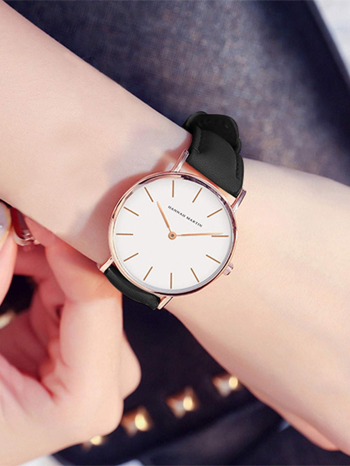 Shein- HANNAH MARTIN Minimalist Round Pointer Quartz Watch