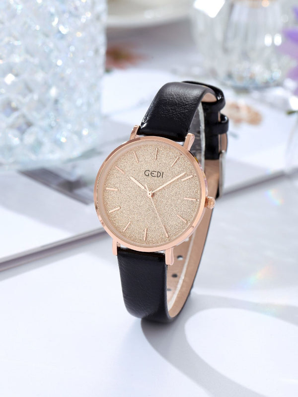 Shein- Minimalist Round Pointer Quartz Watch