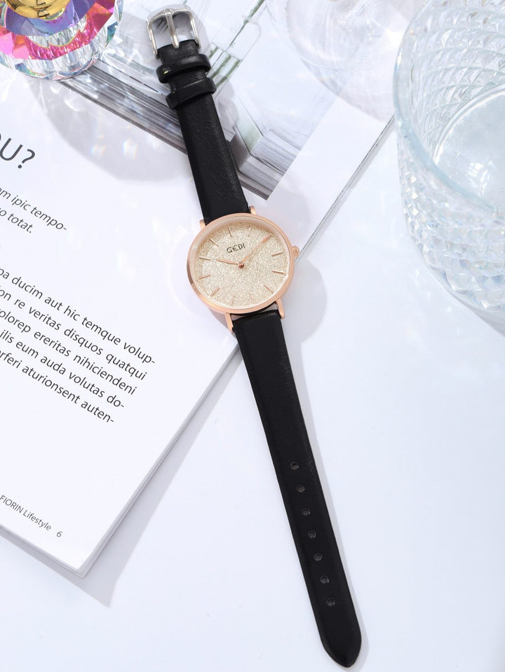 Shein- Minimalist Round Pointer Quartz Watch