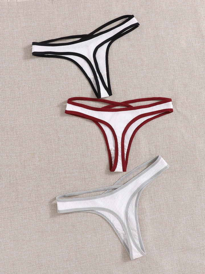 Shein- 3pack Contrast Binding Panty Set