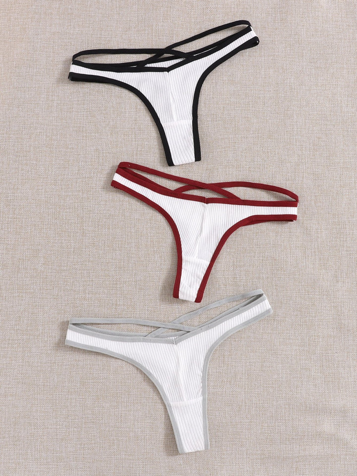 Shein- 3pack Contrast Binding Panty Set