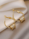 Shein- Rhinestone Decor Hoop Earrings