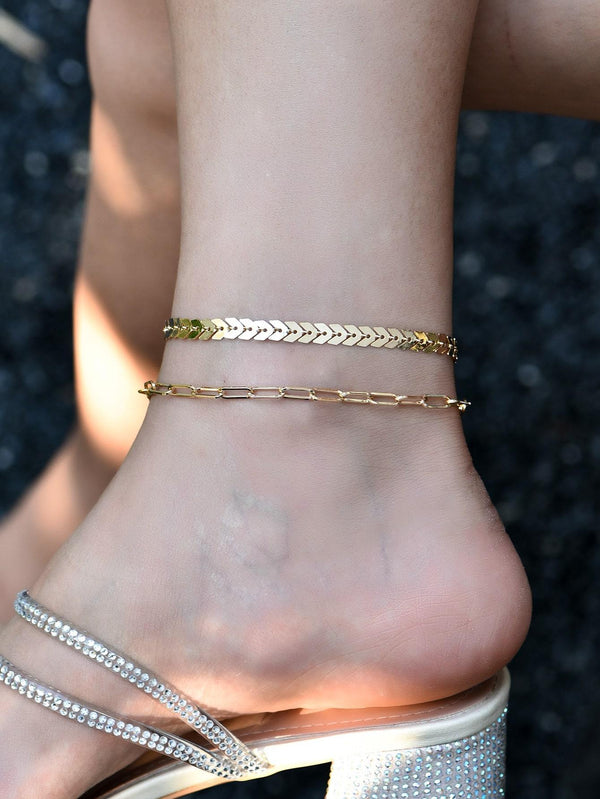 Shein- 2pcs Simple Anklet