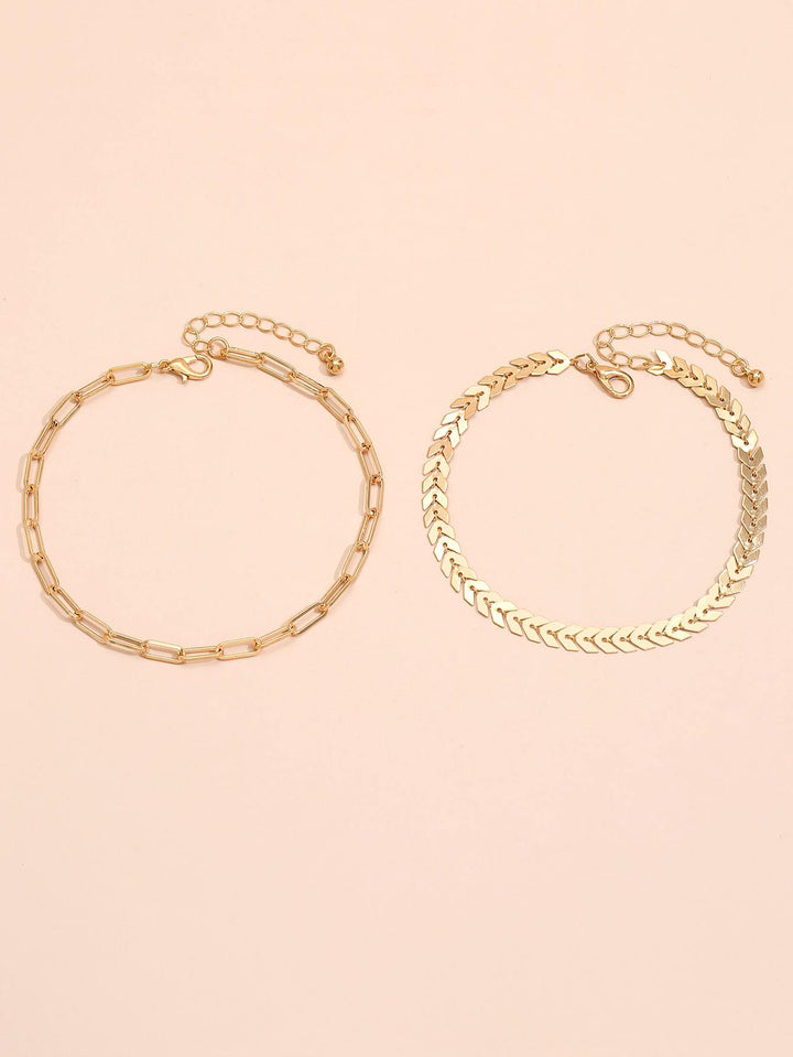 Shein- 2pcs Simple Anklet