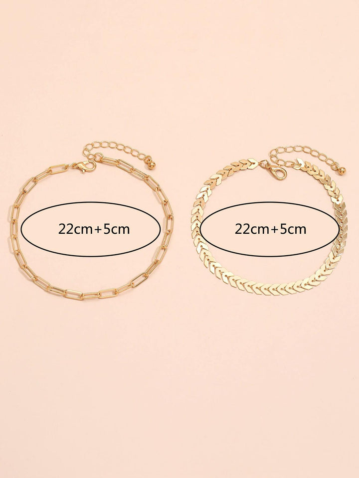 Shein- 2pcs Simple Anklet