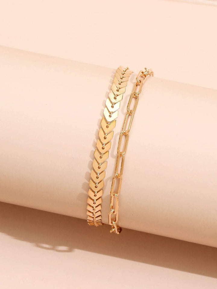 Shein- 2pcs Simple Anklet